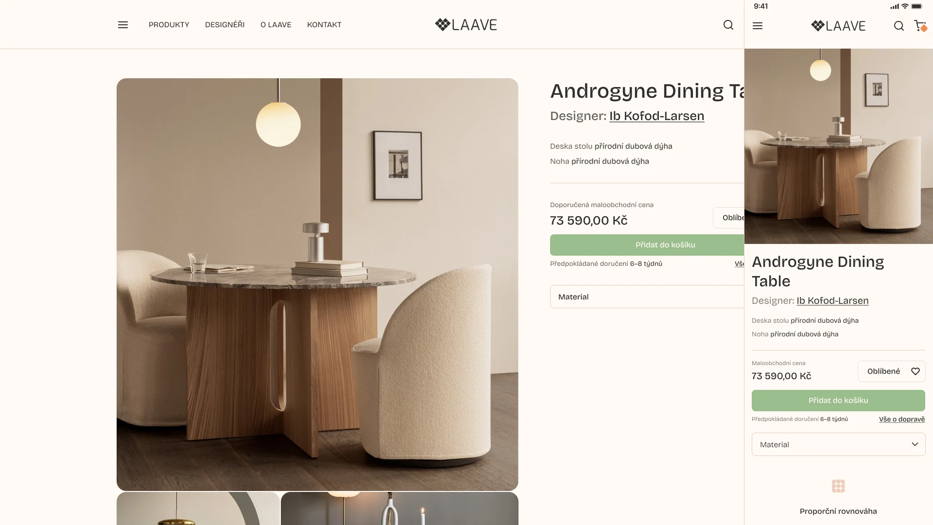 Detail produktu e-shopu LAAVE